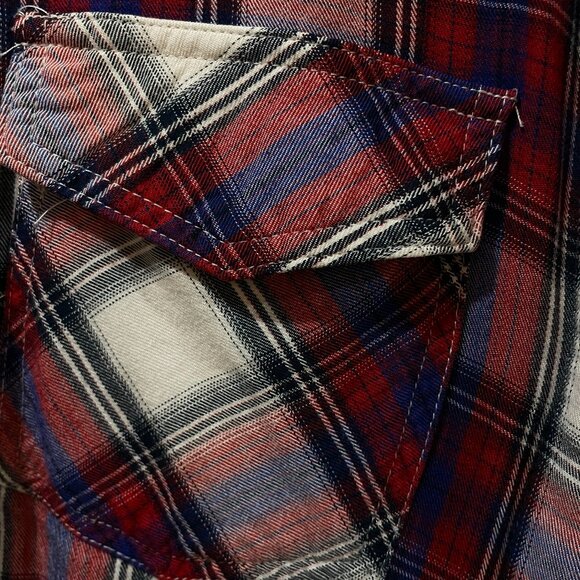 Sam Edelman Flannel Shirt Pockets Split Back Fall Size XS - Picture 7 of 8